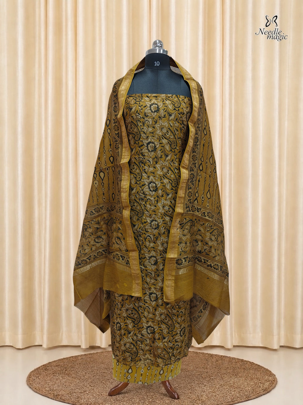 Mustard Gold Chanderi Silk Churidar