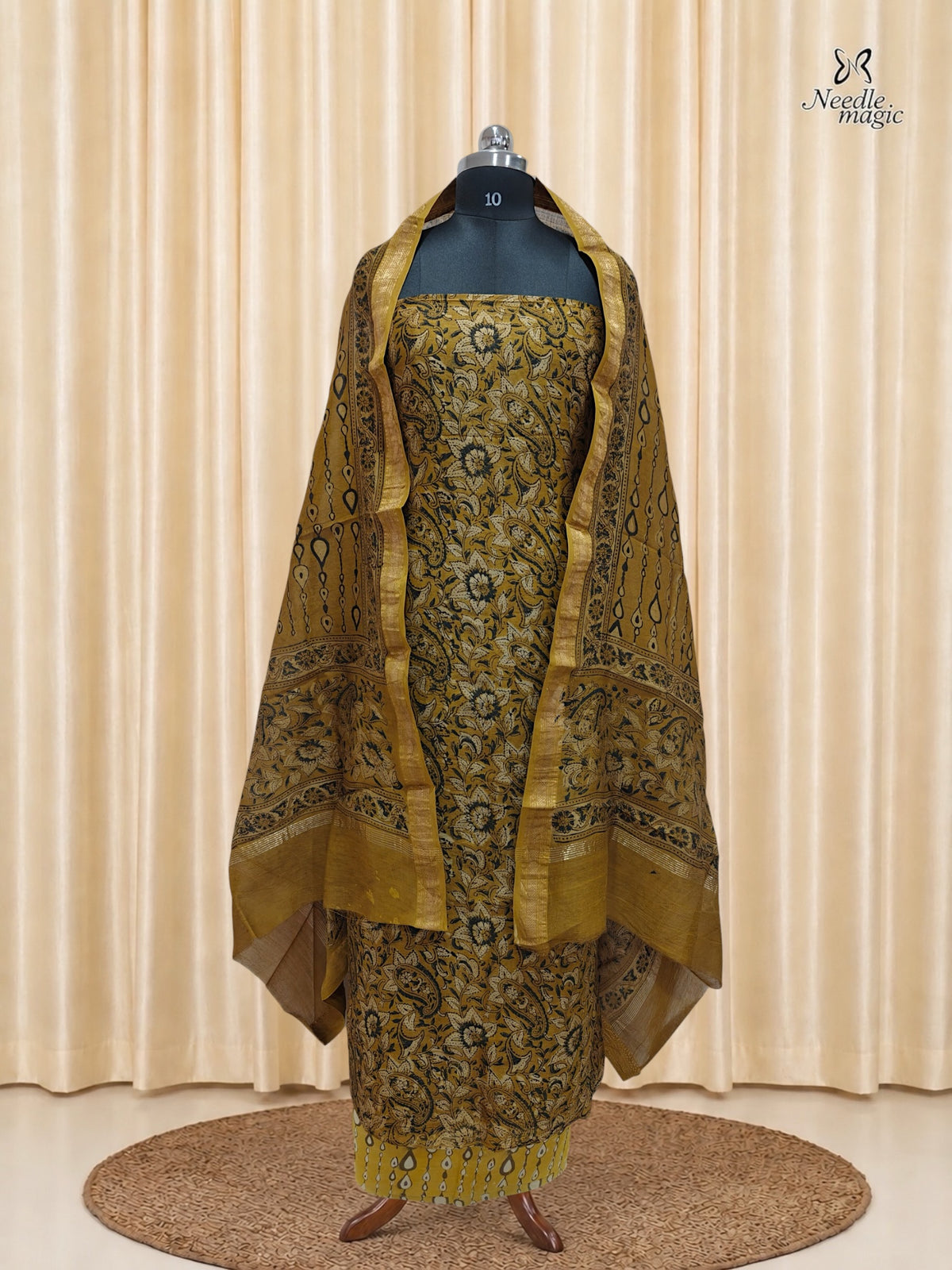 Mustard Gold Chanderi Silk Churidar