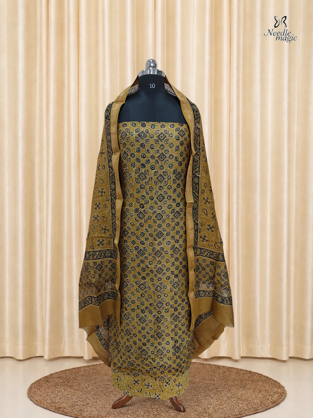 Mustard Gold Chanderi Silk Churidar