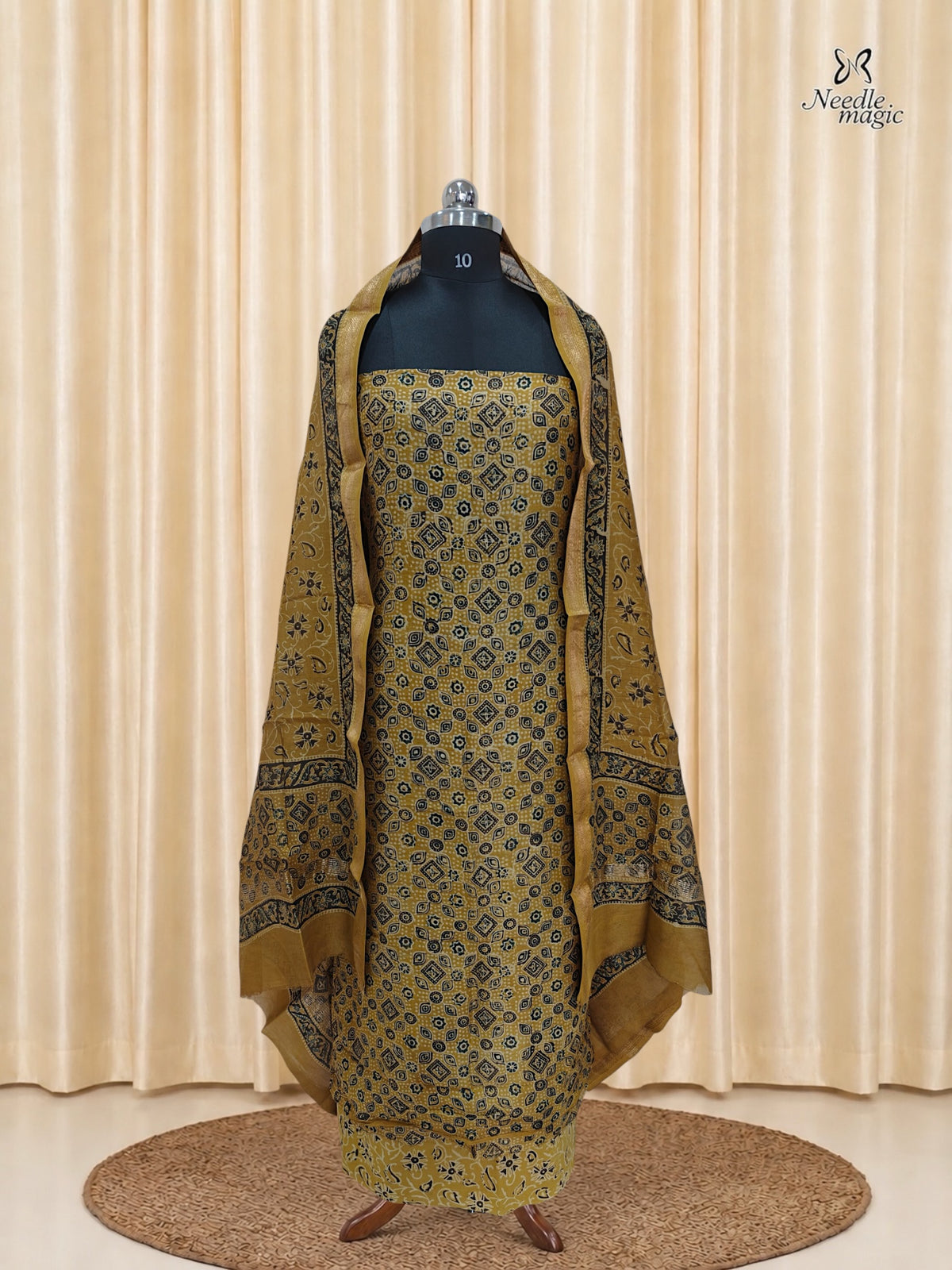 Mustard Gold Chanderi Silk Churidar