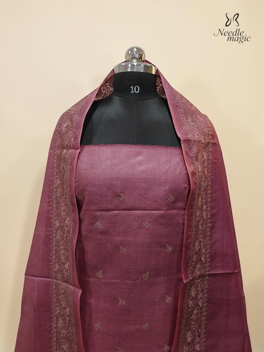 Dusty Rose Tussar Silk Churidar