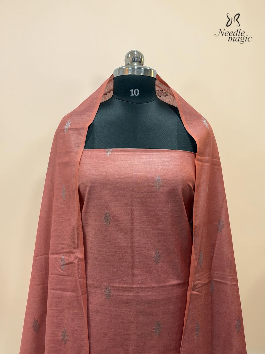 Dusty Rose Tussar Silk Churidar