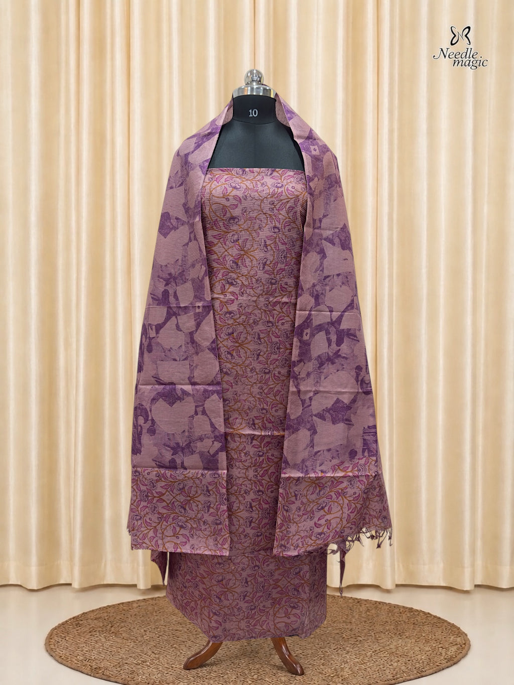 Mauve Purple Tussar Silk Churidar