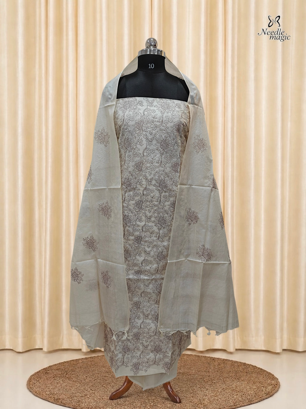 Ivory Tussar Silk Churidar