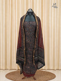 Black with rust red Maheshwari Silk Churidar
