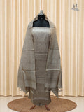 Beige Taupe Tussar Silk Churidar