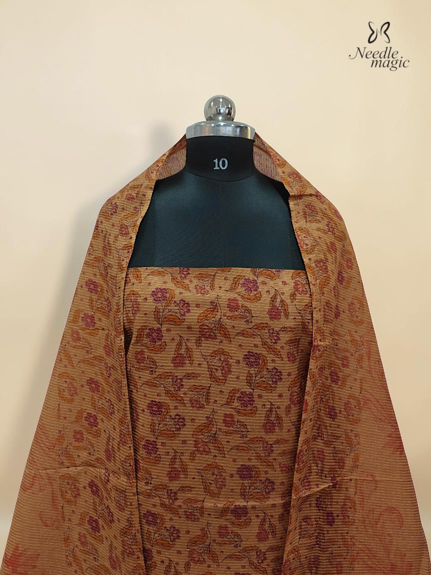 Mustard Gold Tussar Silk Churidar