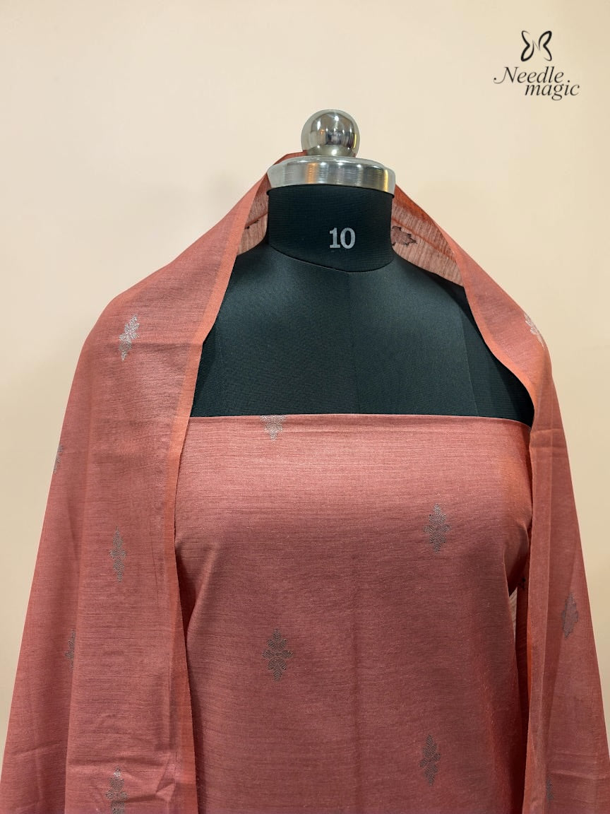 Dusty Rose Tussar Silk Churidar