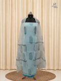 Sky Blue Net Cotta Churidar