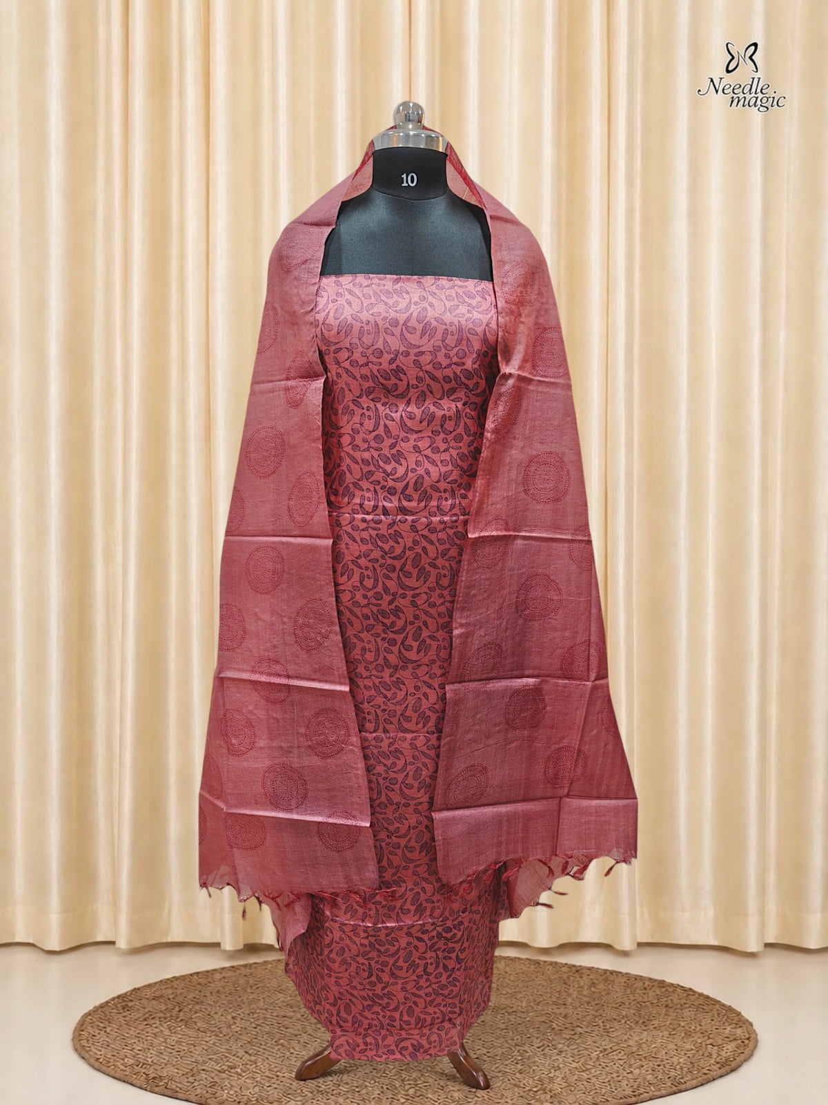 Dusty Rose Tussar Silk Churidar