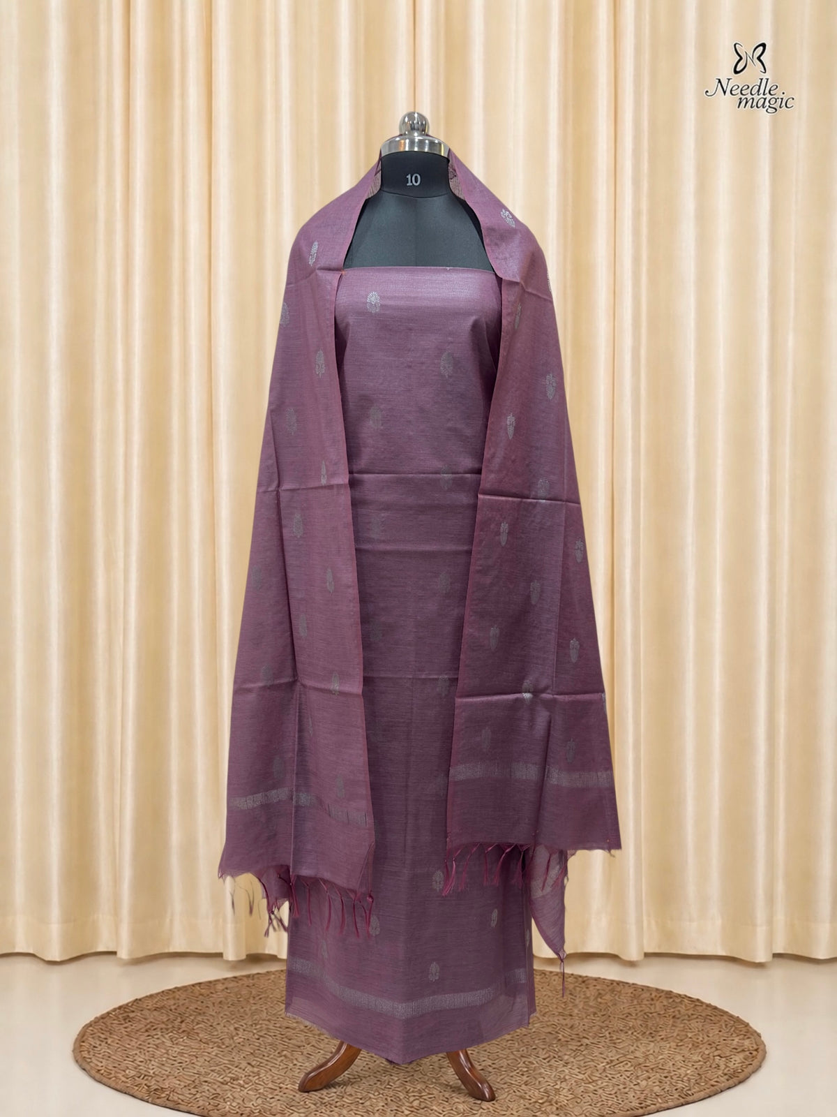 Mauve Purple Tussar Silk Churidar