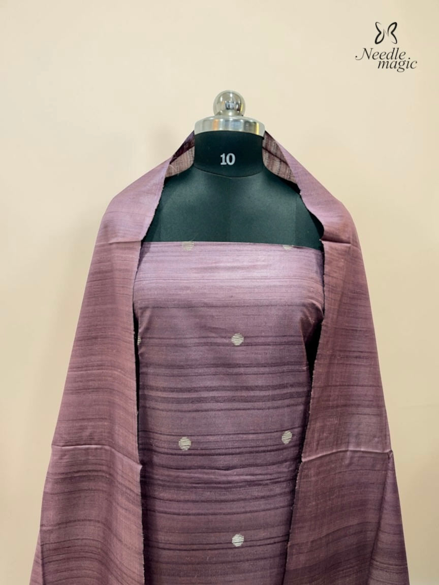 Mauve Tussar Silk Churidar
