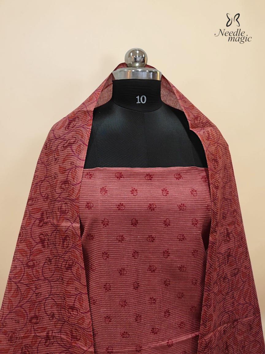 Rose Pink Tussar Silk Churidar