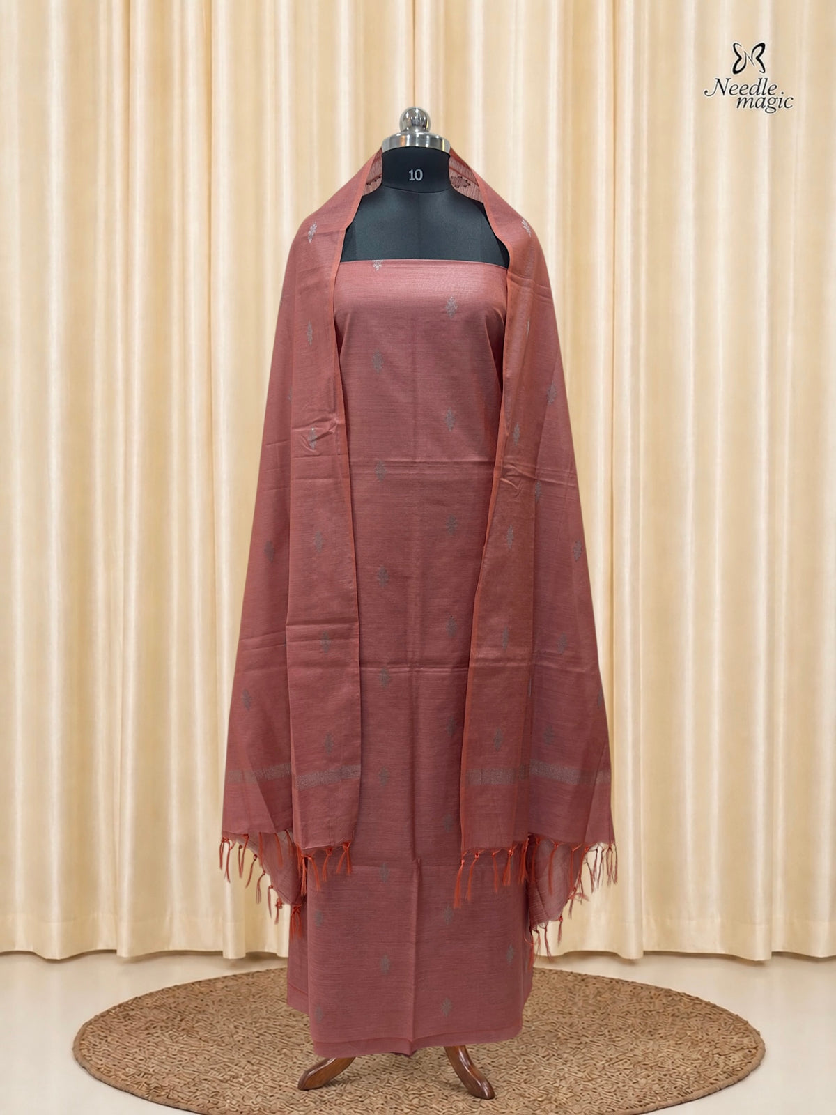 Dusty Rose Tussar Silk Churidar