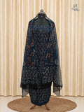 Navy Blue Net Cotta Churidar
