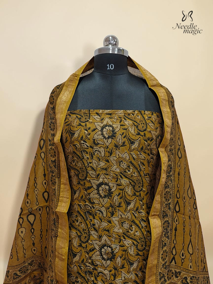Mustard Gold Chanderi Silk Churidar