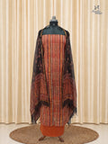 Rust Orange Cotton Churidar With Hand Block Ajrakh Print