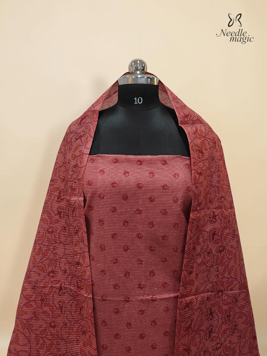 Rose Pink Tussar Silk Churidar