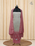 Pastel Pink Mul Chanderi Set With Cutwork