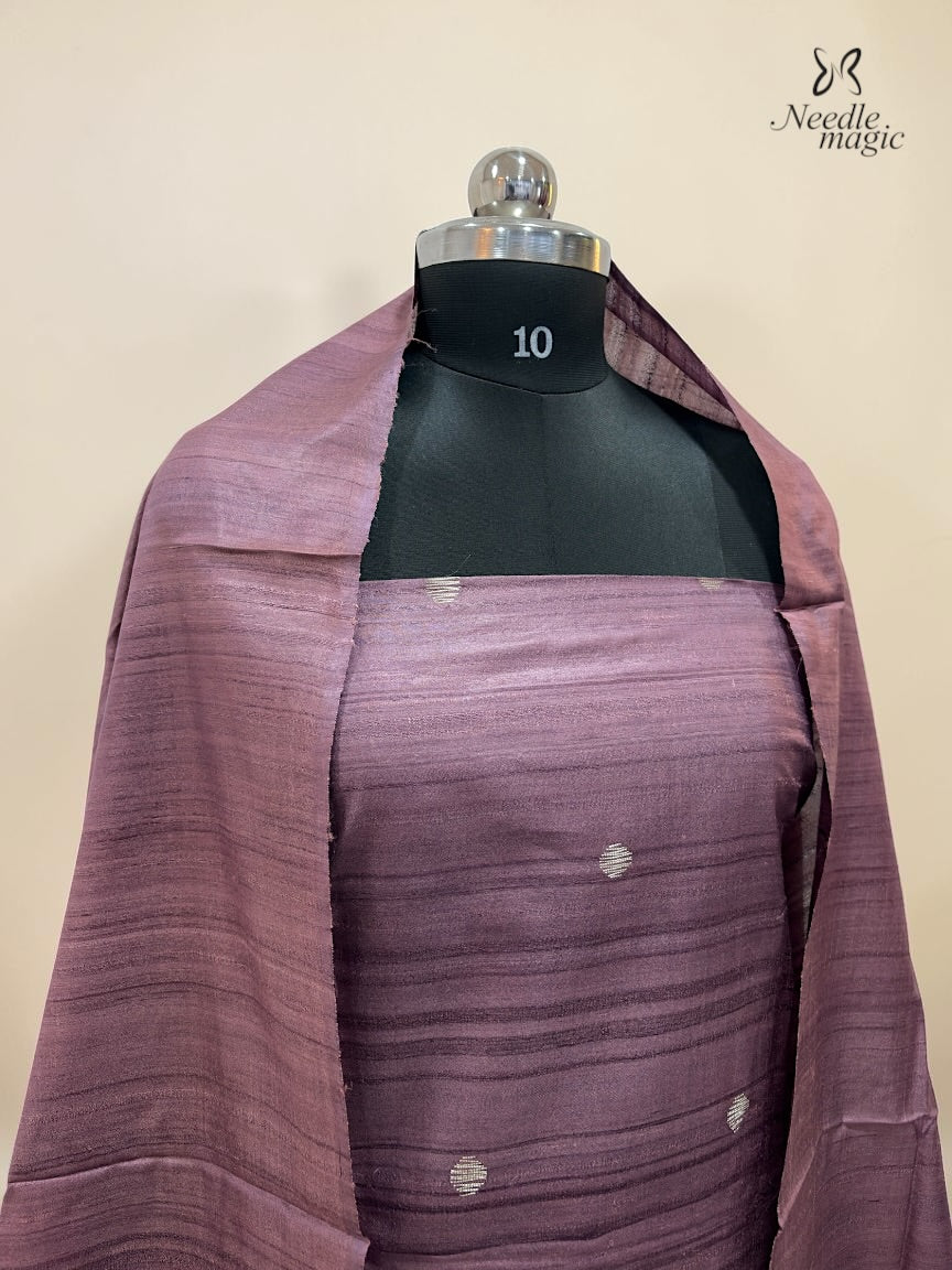 Mauve Tussar Silk Churidar