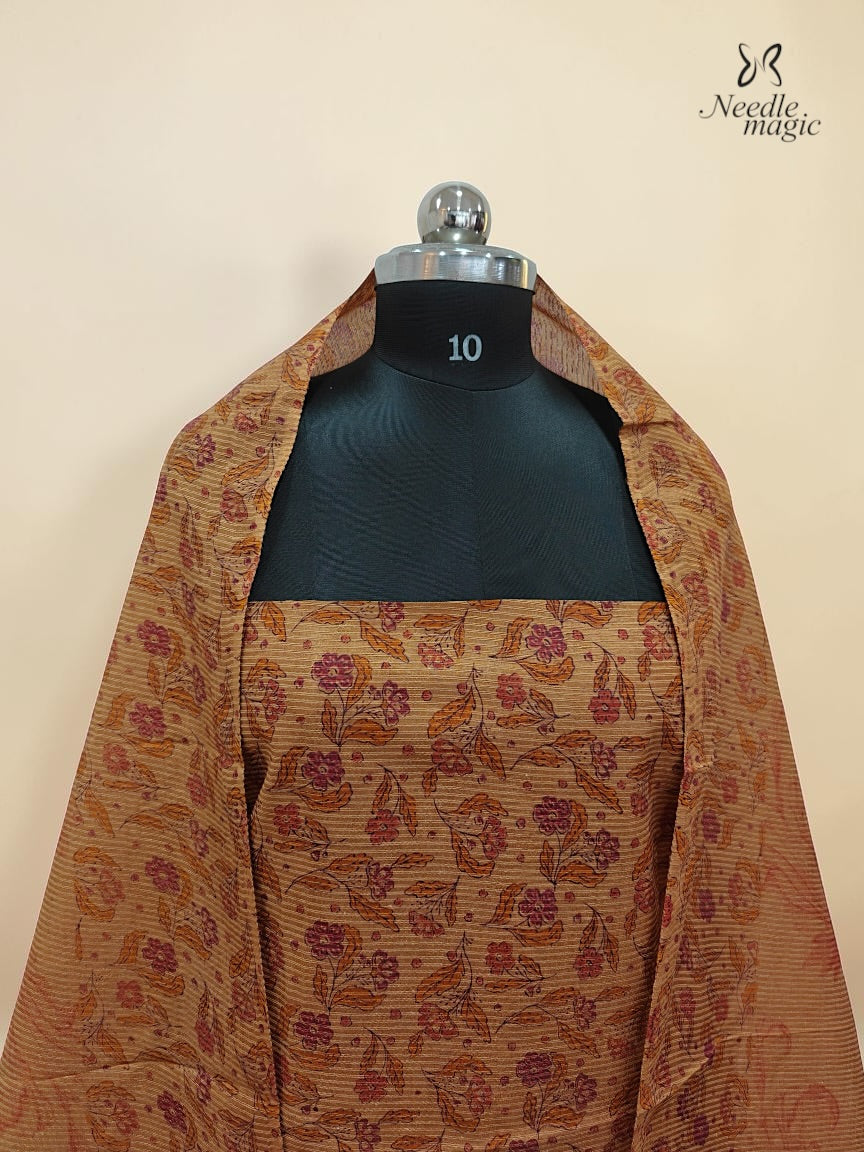 Mustard Gold Tussar Silk Churidar