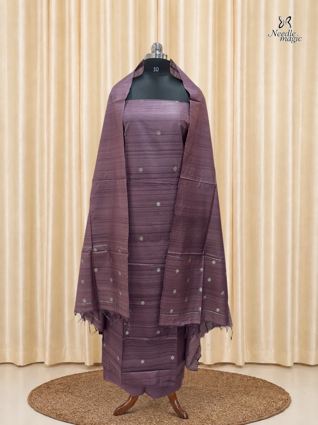 Mauve Tussar Silk Churidar