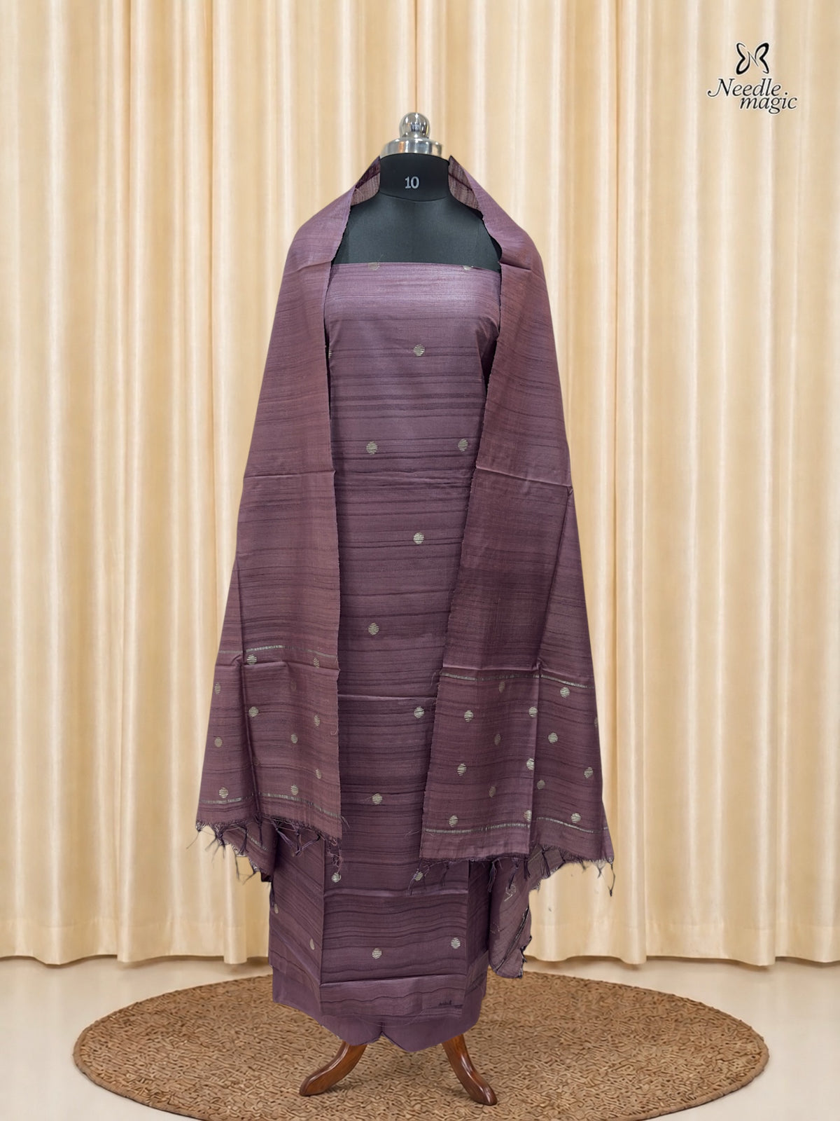 Mauve Tussar Silk Churidar