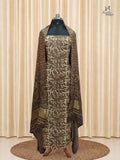 Ivory Cream Modal Silk Churidar with Brown Paisley Print