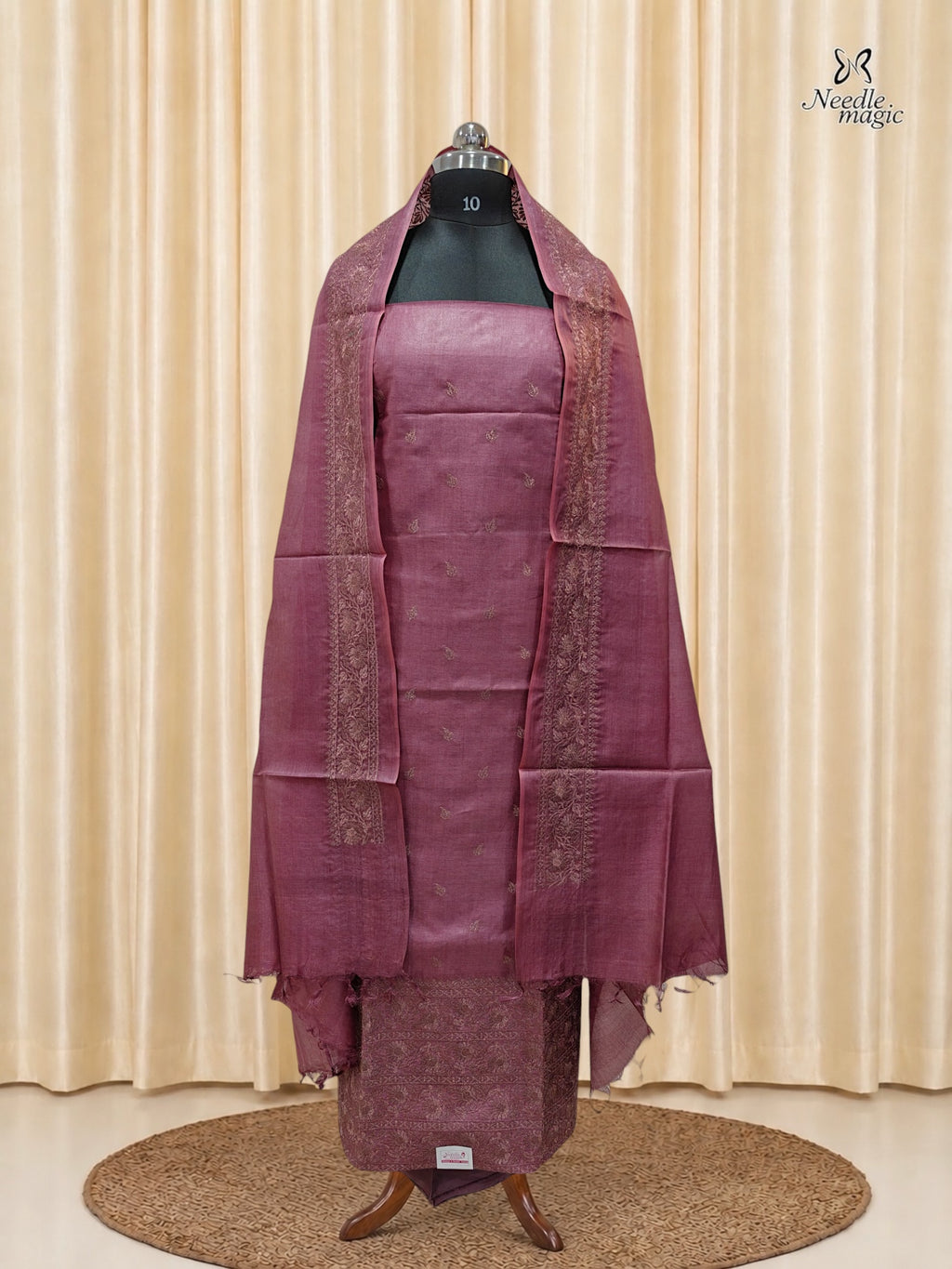 Dusty Rose Tussar Silk Churidar