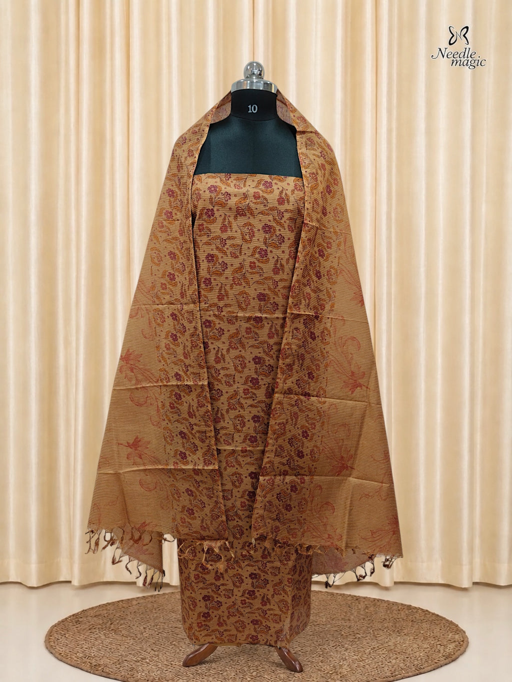 Mustard Gold Tussar Silk Churidar