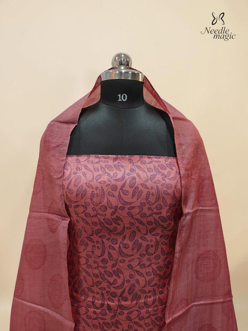 Dusty Rose Tussar Silk Churidar
