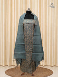 Beige with Sage Blue Tussar Silk Churidar