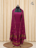 Deep Magenta Jamdani Cotton Churidar